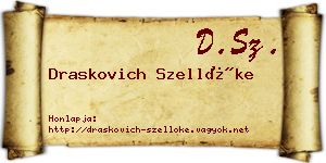 Draskovich Szellőke névjegykártya